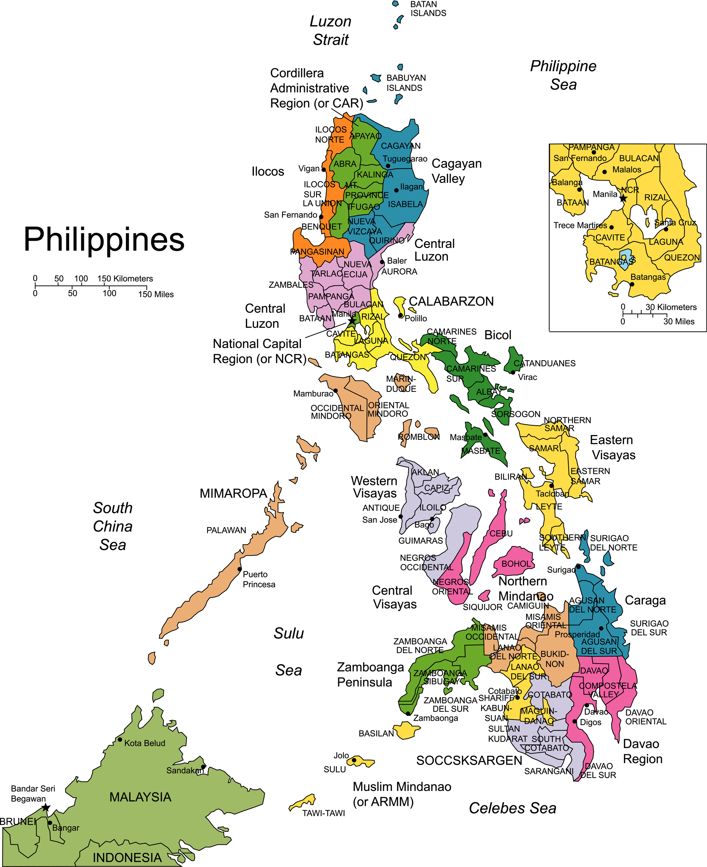 Map Of The Philippines With Provinces
