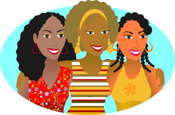 Vector Illustration of 3 friends or sisters.